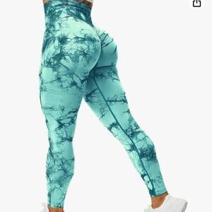 VOYJOY Tie Dye Seamless Leggings High Waist Scrunch Butt Lifting size large NWOT